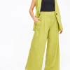 Pear Ultra Wide Leg Linen Trousers 22L