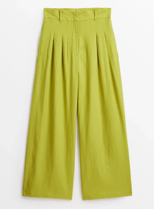 Pear Ultra Wide Leg Linen Trousers 22L