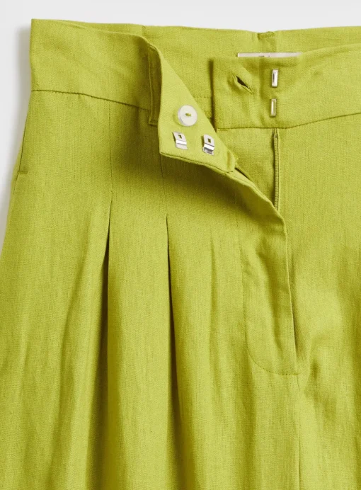 Pear Ultra Wide Leg Linen Trousers 22L
