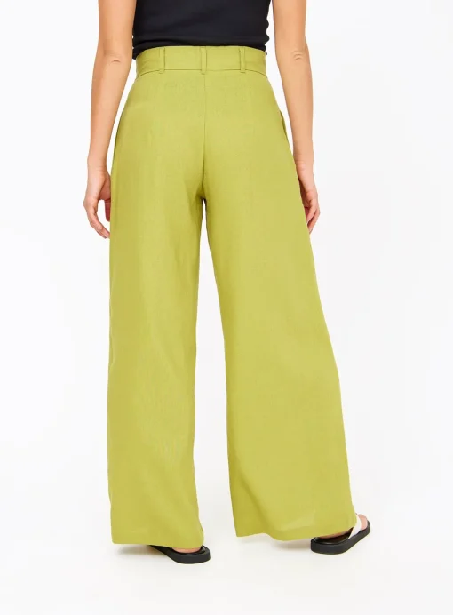 Pear Ultra Wide Leg Linen Trousers 22L
