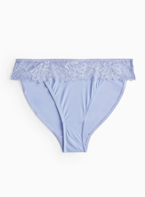 Periwinkle Lace Trim High Leg Knickers 22