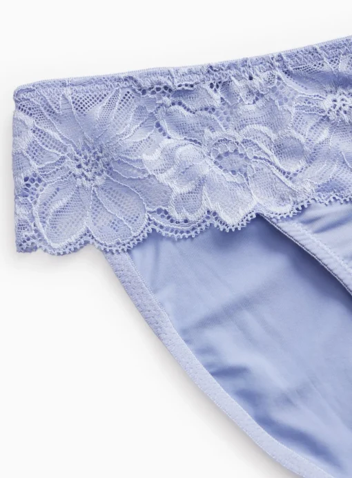 Periwinkle Lace Trim High Leg Knickers 22