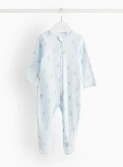 Peter Rabbit Blue Ribbed Sleepsuit 9-12 months