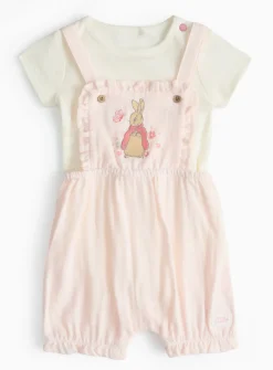 Peter Rabbit Bodysuit & Pink Bibshorts Set 9-12 months