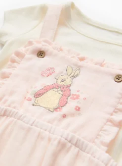 Peter Rabbit Bodysuit & Pink Bibshorts Set 9-12 months