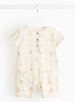 Peter Rabbit Cream Waffle Short Sleeve Romper 9-12 months