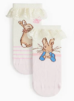 Peter Rabbit Pink Character Socks 2 Pack 12-24 months