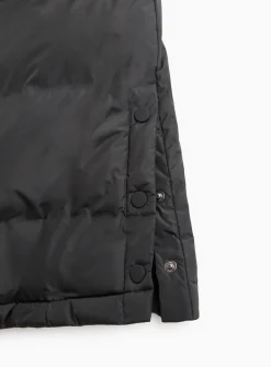 PETITE Black Padded Longline Hooded Gilet S