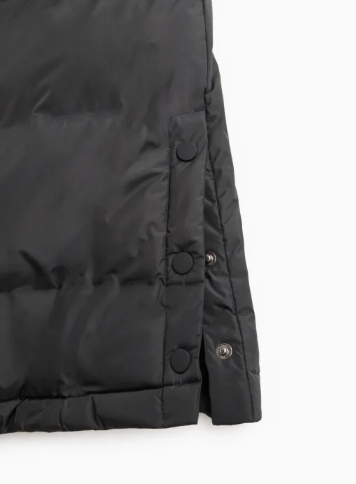 PETITE Black Padded Longline Hooded Gilet S
