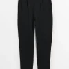 PETITE Black Ponte Tapered Leg Trousers 20