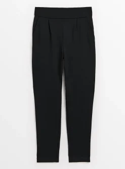 PETITE Black Ponte Tapered Leg Trousers 20