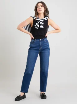 PETITE Dark Denim Straight Leg Jeans 16