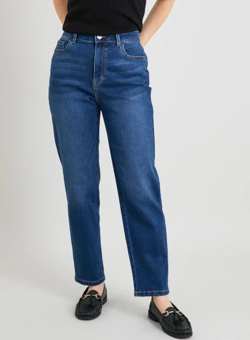PETITE Dark Denim Straight Leg Jeans 16