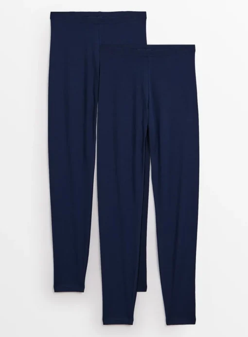PETITE Navy Plain Leggings 2 Pack M