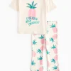 Pineapple Print T-Shirt & Leggings Set 1-2 years