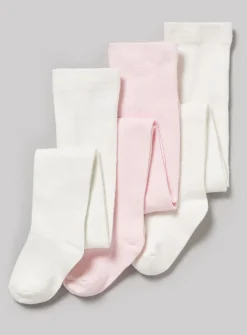 Pink & Cream Tights 3 Pack 0-6 months