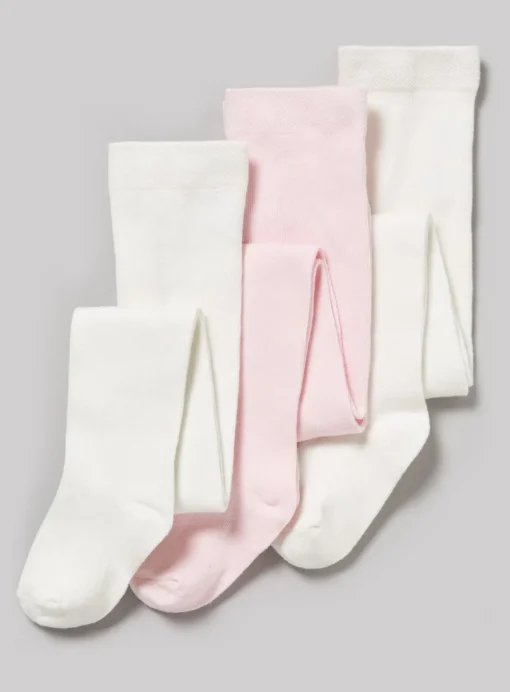 Pink & Cream Tights 3 Pack 0-6 months
