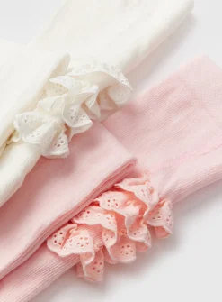 Pink & White Frill Tights 2 Pack 0-6 months