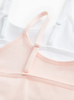 Pink & White Seamfree Ribbed Crop Top 2 Pack 12-14 years