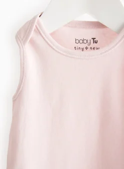 Pink & White Sleeveless Bodysuit 3 Pack 2-3 years