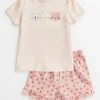 Pink Animal Face T-Shirt & Shorts Set Up to 3 mths