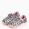 Pink Animal Print Cupsole Slippers 4-5 Infant