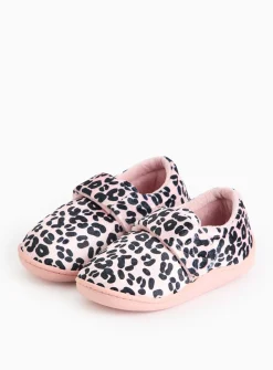 Pink Animal Print Cupsole Slippers 4-5 Infant