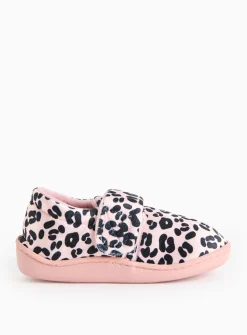 Pink Animal Print Cupsole Slippers 4-5 Infant