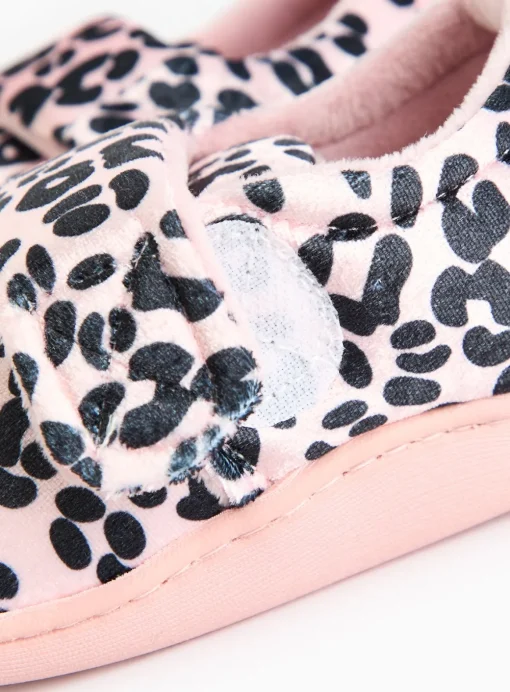 Pink Animal Print Cupsole Slippers 4-5 Infant