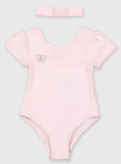 Pink Ballet Leotard & Headband Set 2 years