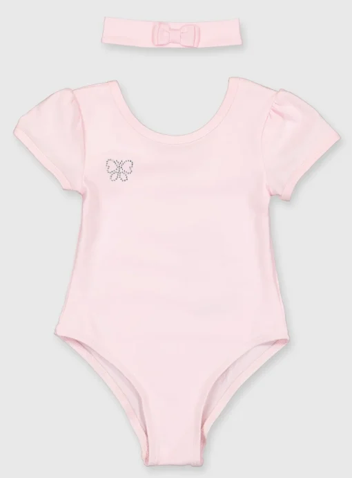Pink Ballet Leotard & Headband Set 2 years