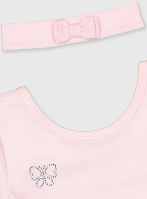 Pink Ballet Leotard & Headband Set 2 years