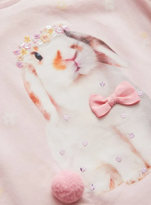 Pink Bunny Photographic T-Shirt 1-2 years