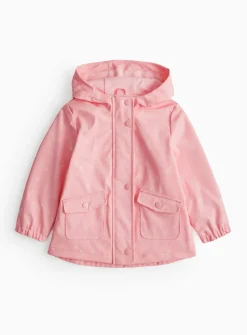 Pink Bunny Print Hooded Mac 1-2 years