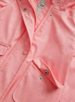 Pink Bunny Print Hooded Mac 1-2 years