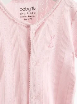 Pink Bunny Print Romper 2 Pack 6-9 months