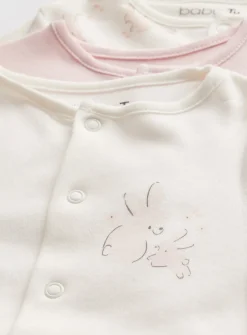 Pink Bunny Printed Sleepsuits 3 Pack Up to 3 mths