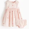 Pink Cherry Embroidered Dress & Knickers Set 3-6 months