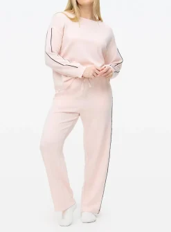 Pink Contrast Piping Scuba Co-ord Pyjama Bottoms XL