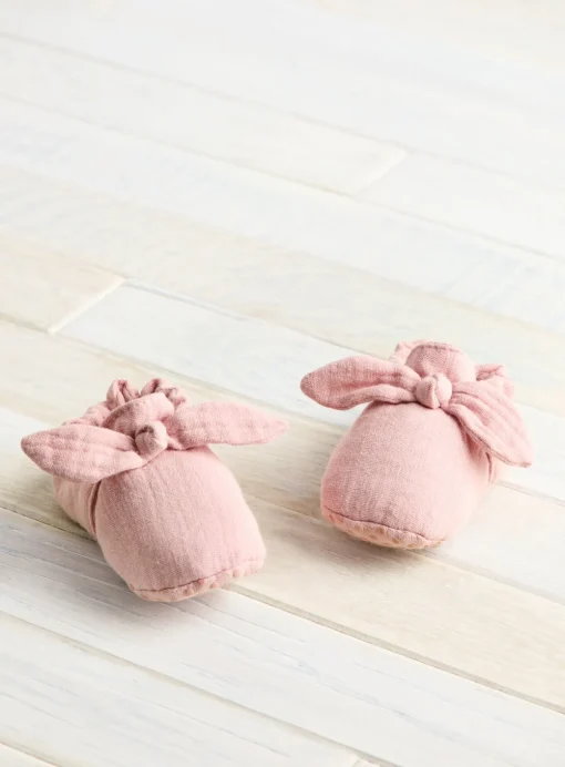 Pink Cotton Bow Shoes 12-18 months