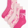Pink Cowgirl Print Ankle Socks 5 Pack 4-8