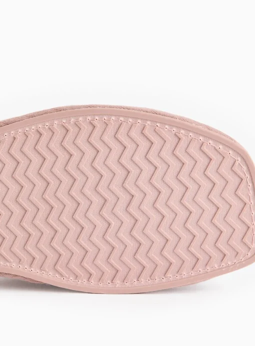Pink Cross-Over Waffle Mule Slippers M