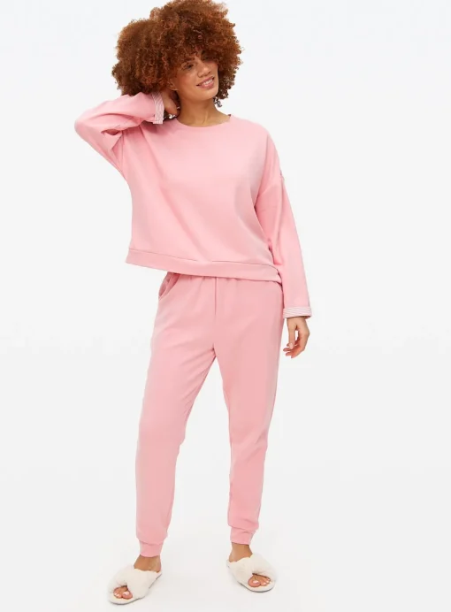 Pink Cuffed Co-ord Pyjama Bottoms M