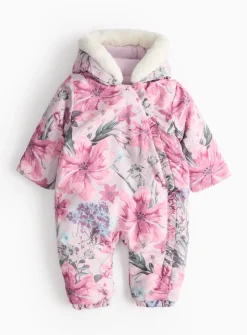 Pink Digital Floral Heavy Snowsuit 3-6 months