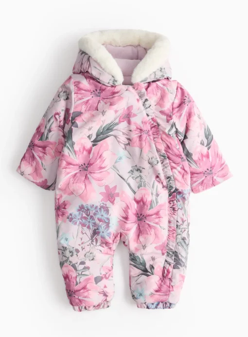 Pink Digital Floral Heavy Snowsuit 3-6 months