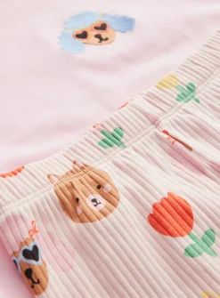 Pink Dog Print Pyjama Set 1-2 years
