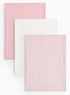 Pink Dribble Cloths 3 Pack One Size