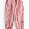Pink Embroidered Parachute Trousers 5 years