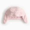 Pink Faux Fur Heart Embossed Trapper Winter Hat 1-2 years