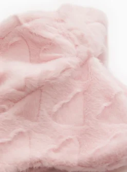 Pink Faux Fur Heart Embossed Trapper Winter Hat 1-2 years